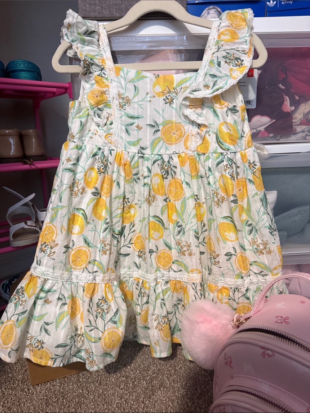 Tommy Bahama White Dress with Yellow Lemon and Green Leaf Print